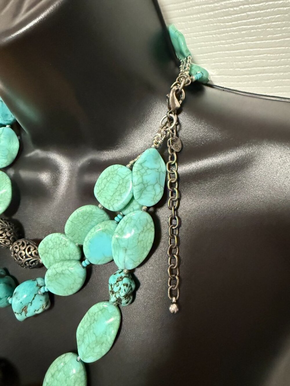 Chico's Faux Turquoise Silver Necklace - Picture 13 of 16
